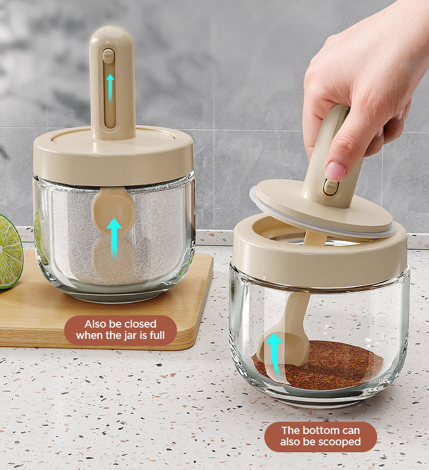 BlushBite® Retractable Bottle-Tight Glass Seasoning Jar F123