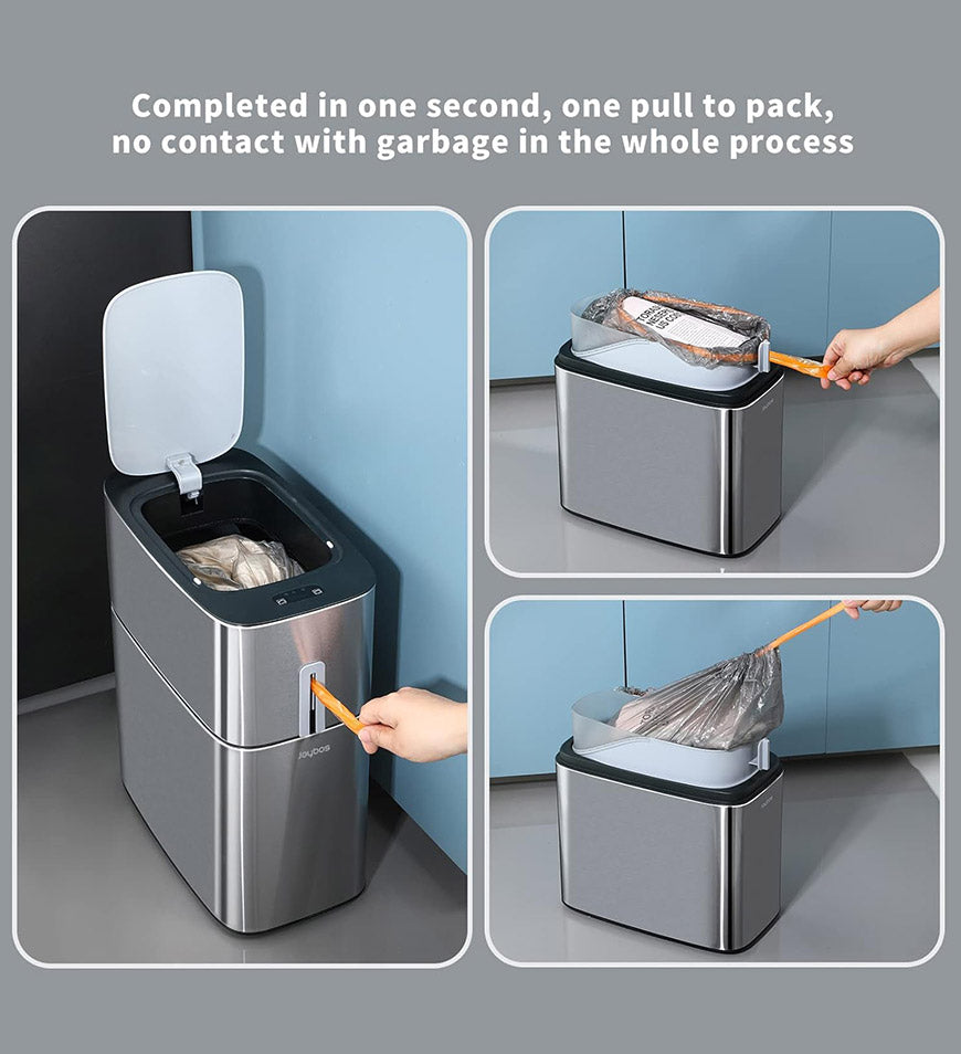 BlushBite® 4.5 Gal Motion Sensor Stainless Steel Automatic Privacy Trash Can Z105