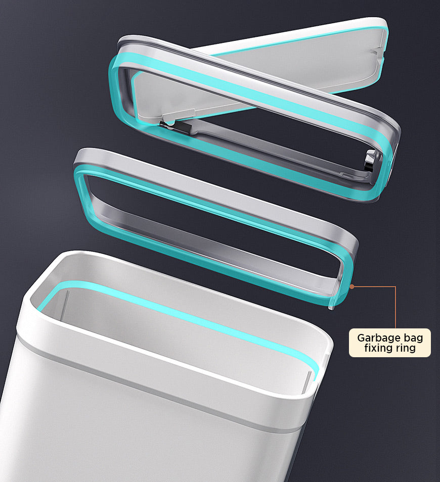 BlushBite® 14L Trash Can with Press Type Lid for Bathroom Slim Z161