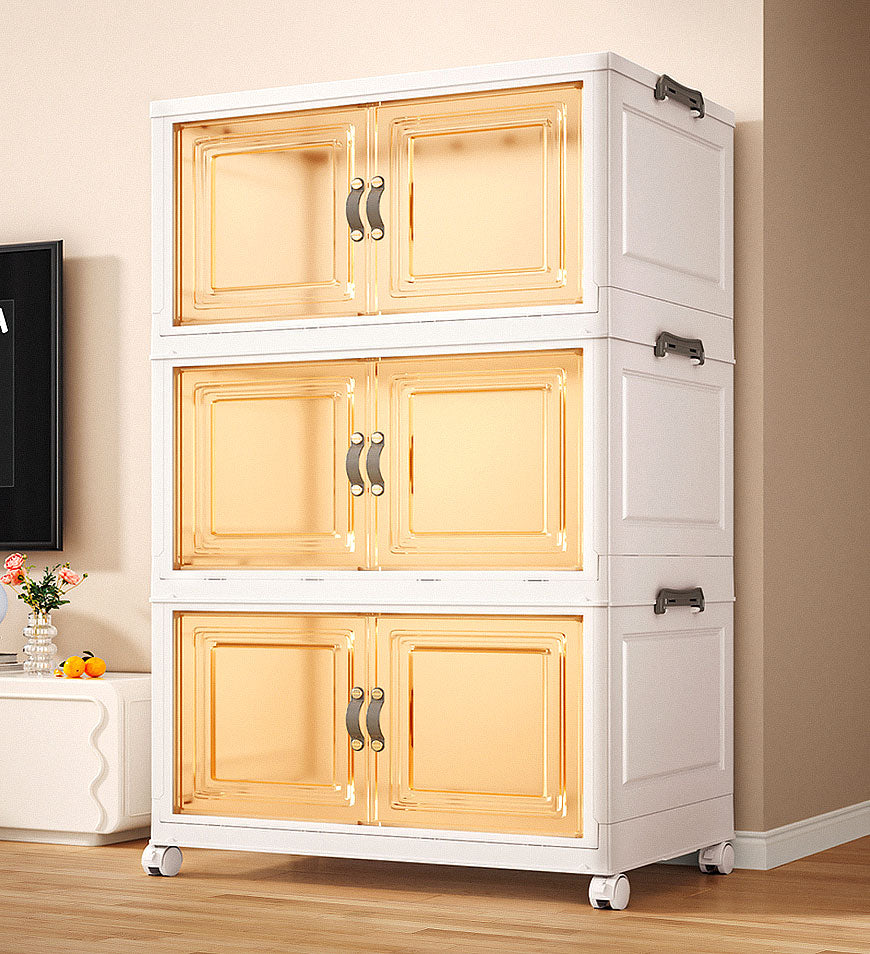 BlushBite® Large Folding Storage Box With Doors And Wheels For Home F229