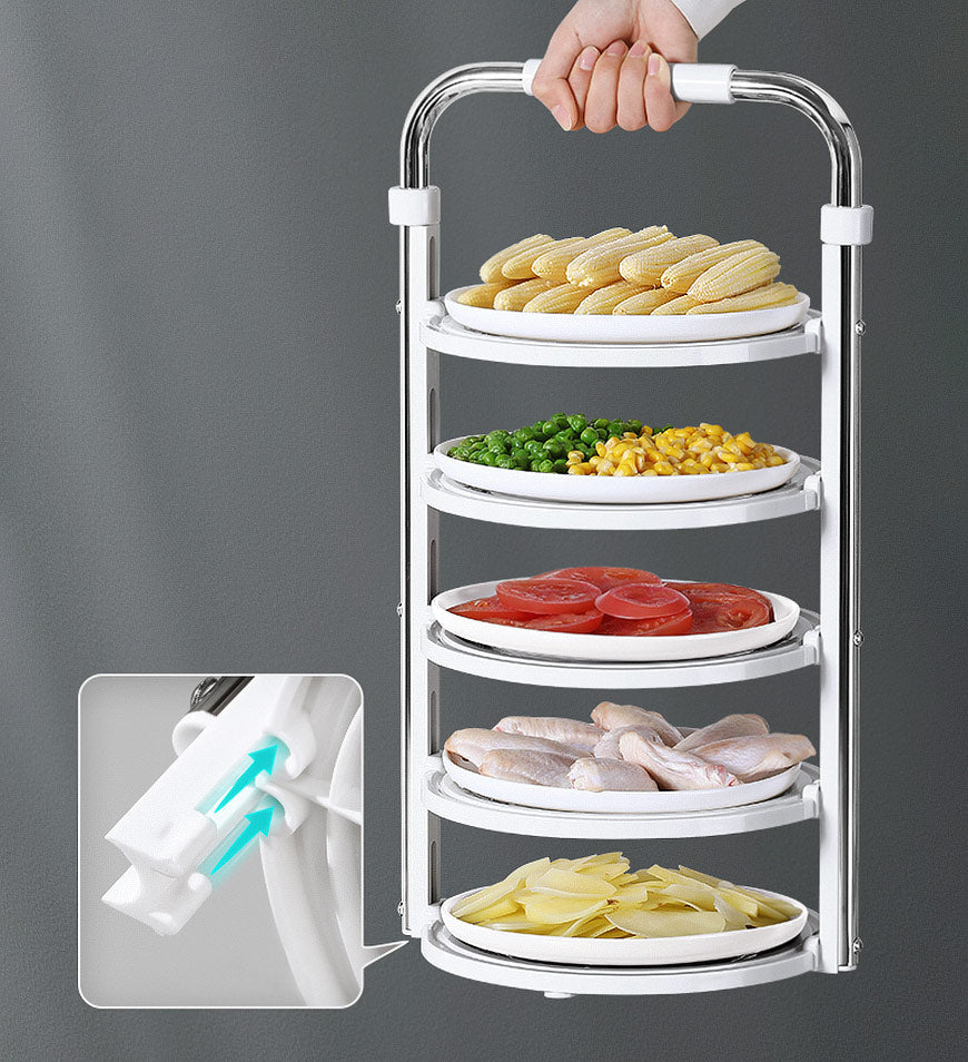 BlushBite® 5 Tier Vegetable Storage Tray Plate Rack for Kitchen Counter F76