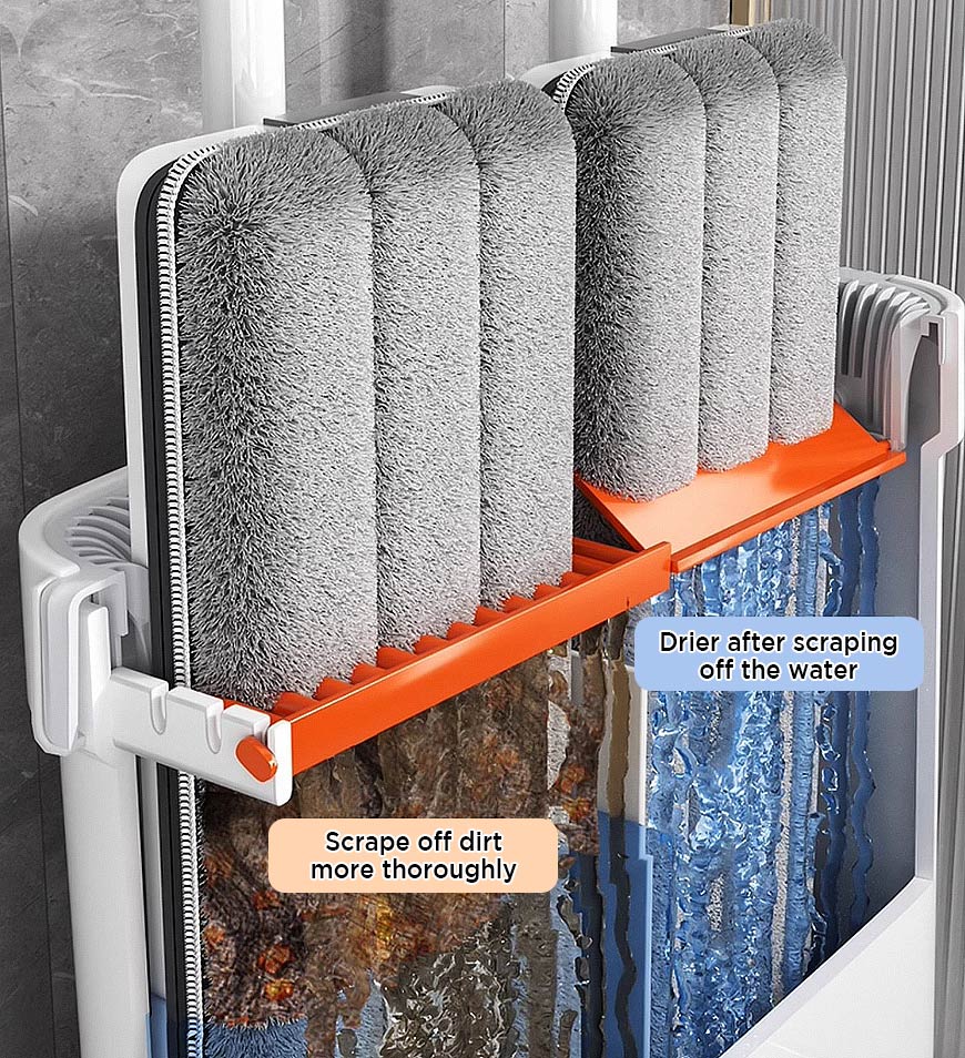 BlushBite® 2 Pcs Large Flat Floor Mop and Bucket Set With Upgrade Wringer Set Z41
