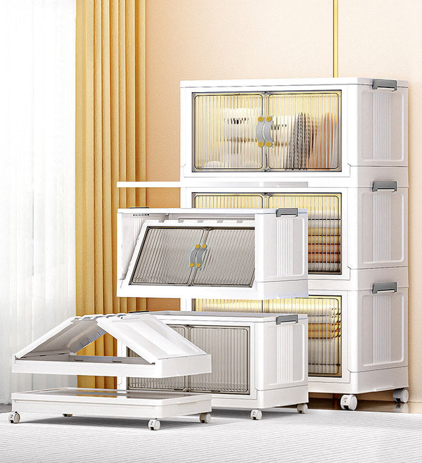 BlushBite® Large-Capacity Folding Storage Bins With Lids and Wheels