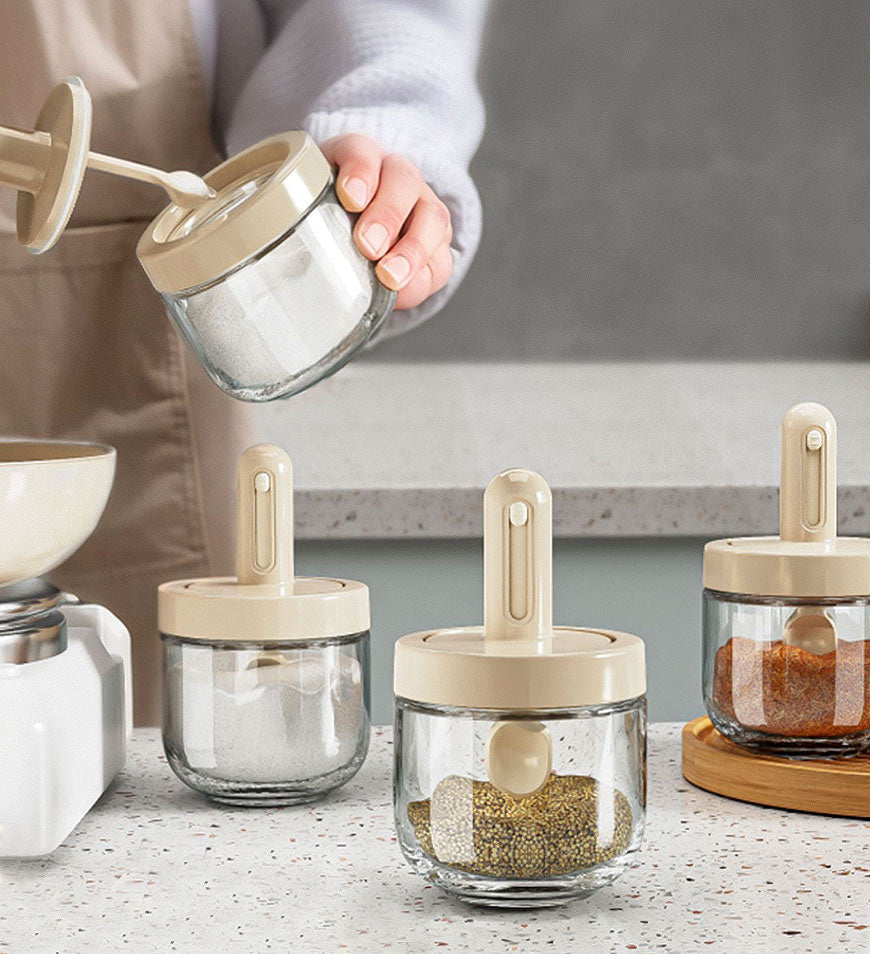 BlushBite® Retractable Bottle-Tight Glass Seasoning Jar F123