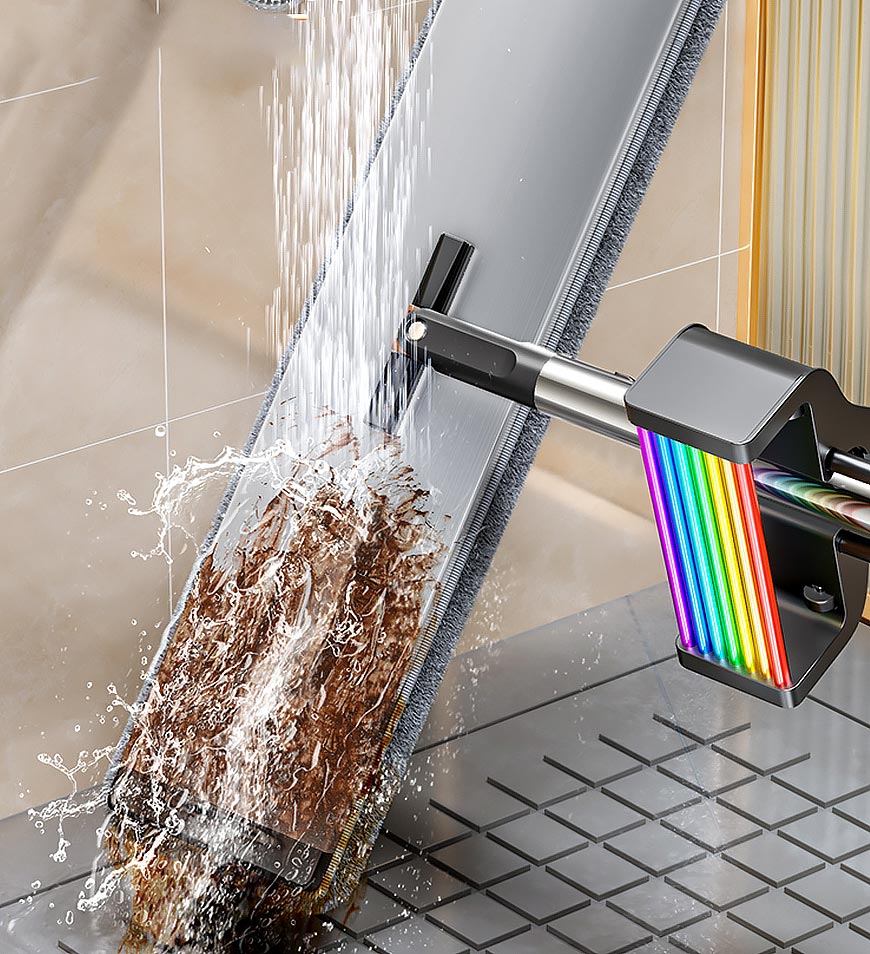 BlushBite® Hands Free Aluminum Flat Mop Wet and Dry Use Z152