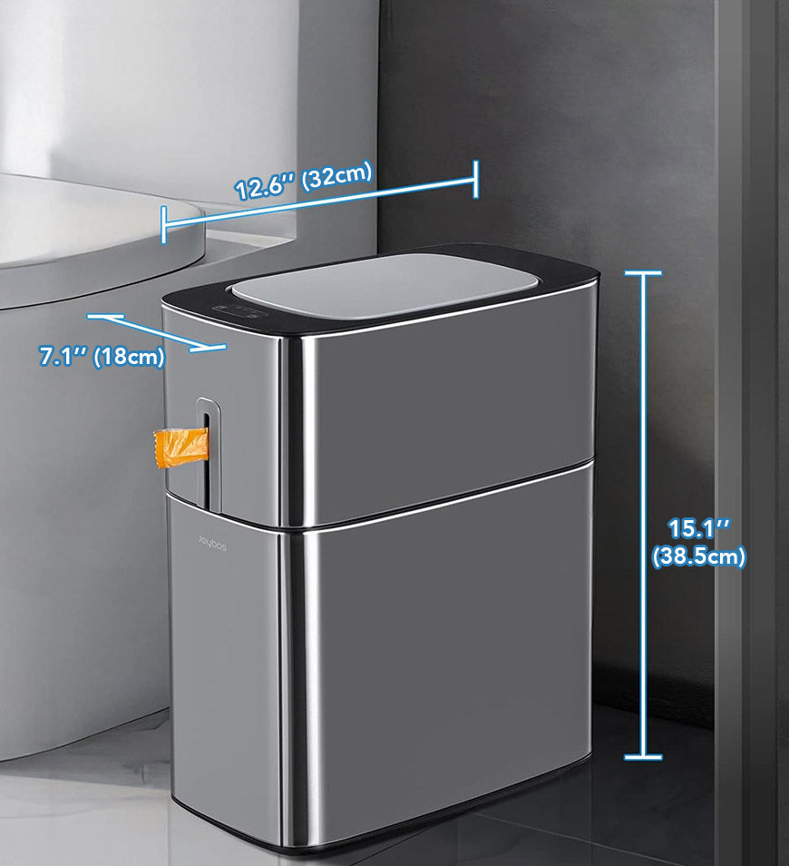 BlushBite® 4.5 Gal Motion Sensor Stainless Steel Automatic Privacy Trash Can Z105
