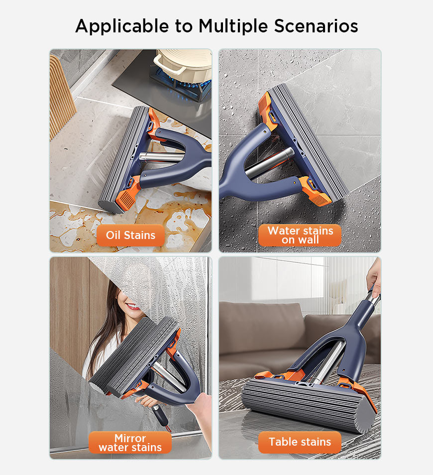 BlushBite® Wash Free Portable Self Squeeze Short Mini Mop Z65