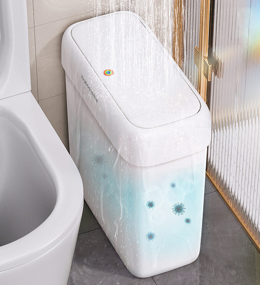 BlushBite® Narrow Bathroom Trash Can with Lid Z39