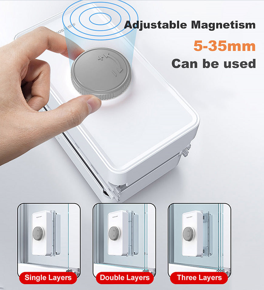 BlushBite® Rectangle Double-Sided Magnetic Telescopic Rod Window Cleaner