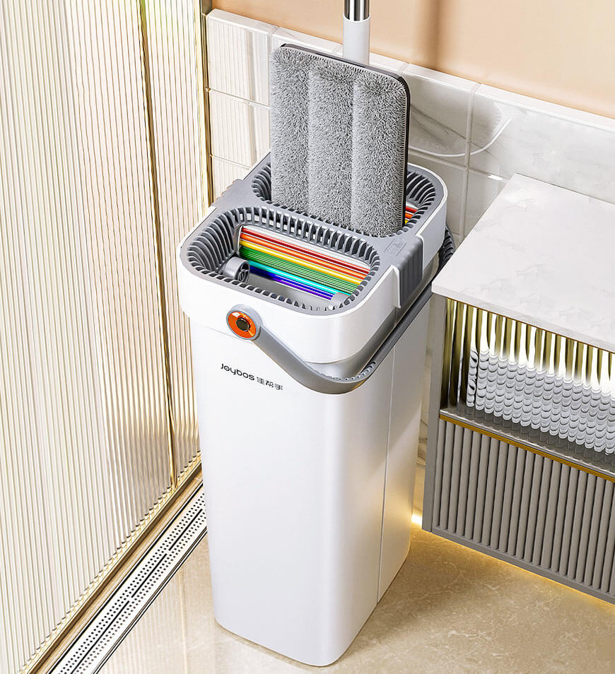 BlushBite® Upgrade 2+2 Scrapers 16" Large Flat Mop and Bucket System Z84