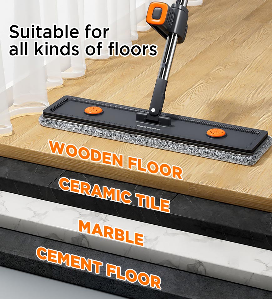 BlushBite® 45cm Flat Mop Household With Scraping StripsZ71