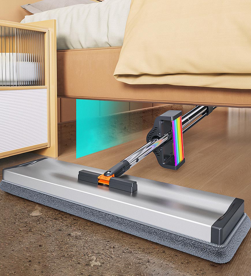 BlushBite® Hands Free Aluminum Flat Mop Wet and Dry Use Z152