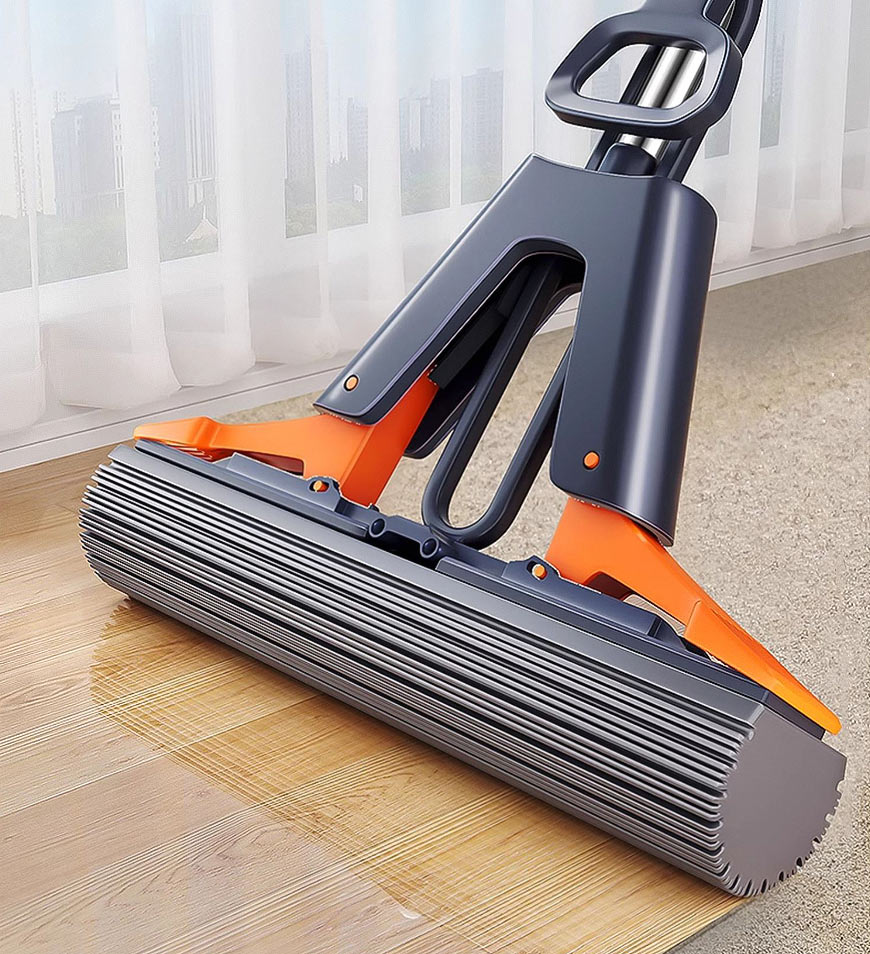 BlushBite® Upgraded Wing Self Squeeze Spong Mop With 2 Refills Z176
