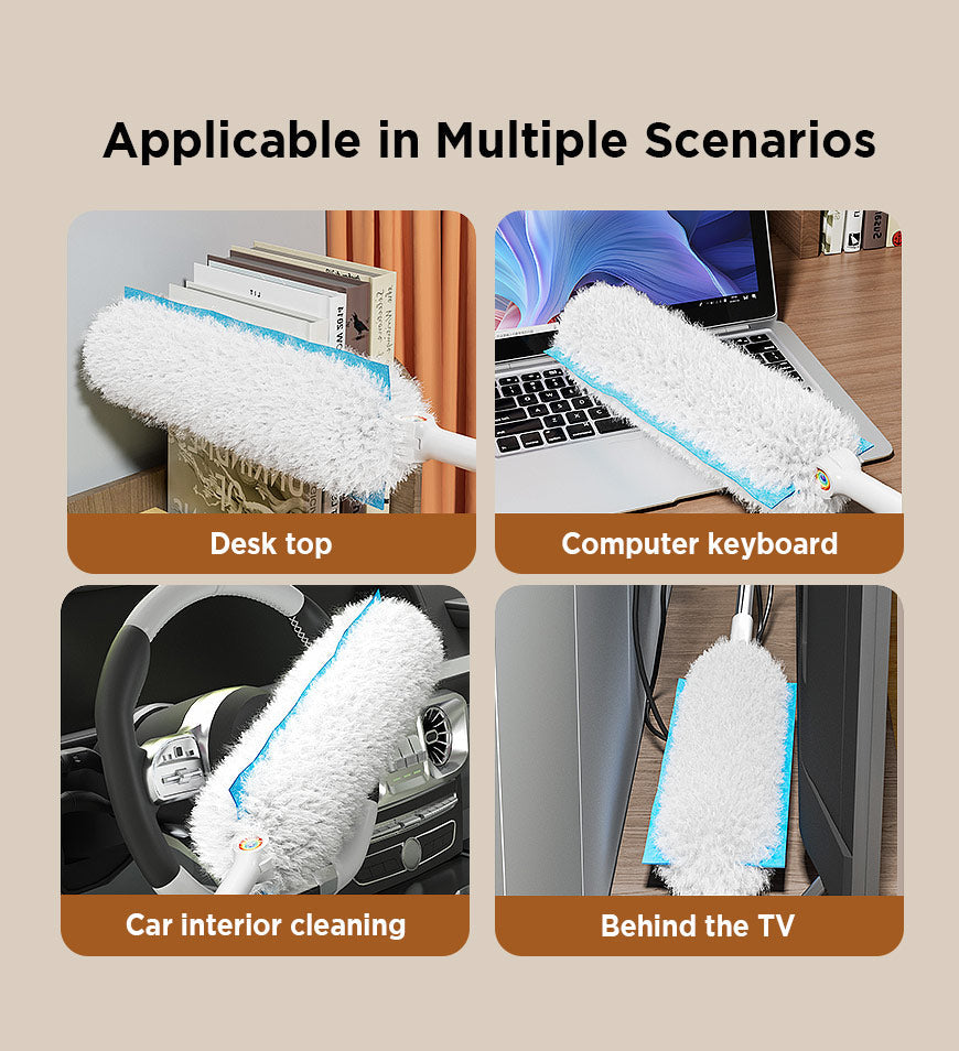 BlushBite® Electrostatic Duster Kit With Extender Handle And 10 Duster Refills Z193