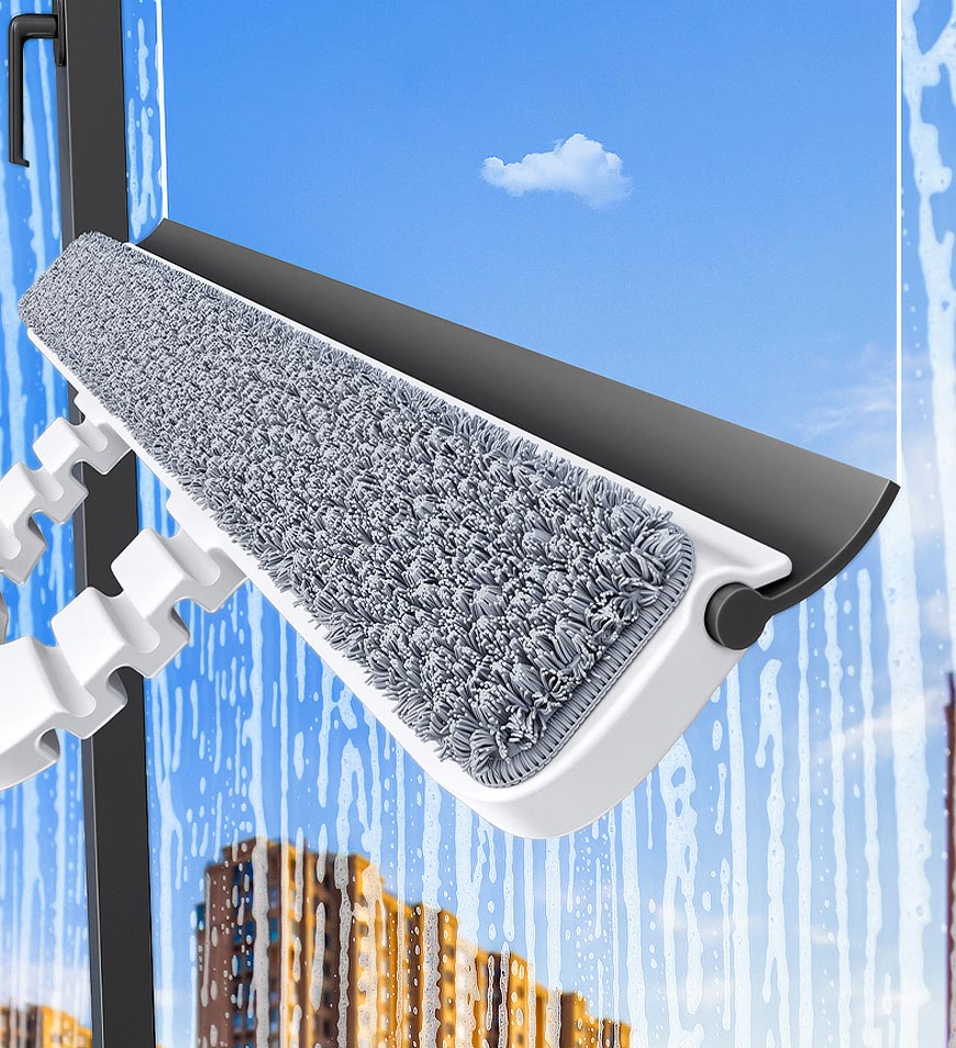 BlushBite® 2 In 1 Window Cleaning Combo Tool With 43 Inch Extension Pole Z34