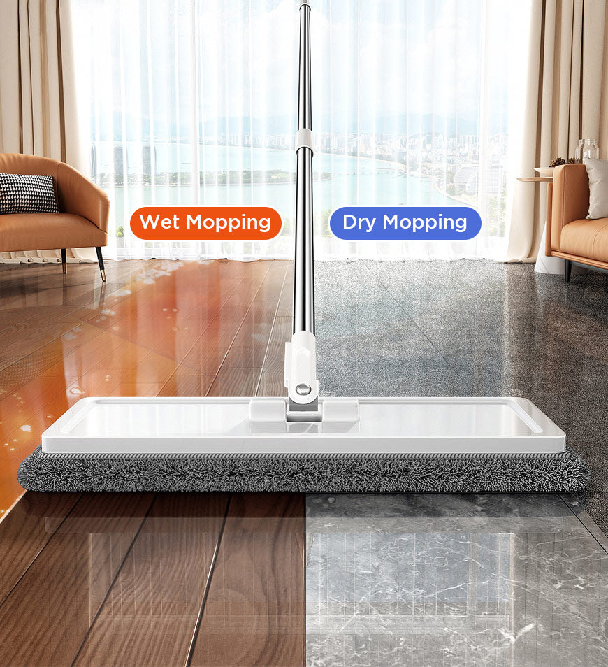 BlushBite® Hand Free Flat Mop and Bucket Set With 3 Scrapers Z117