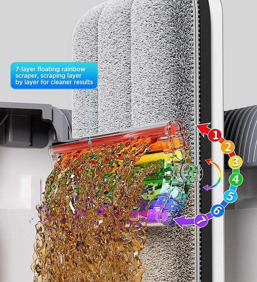 BlushBite® Flat Mop Hands-Free with Water Bucket Z60