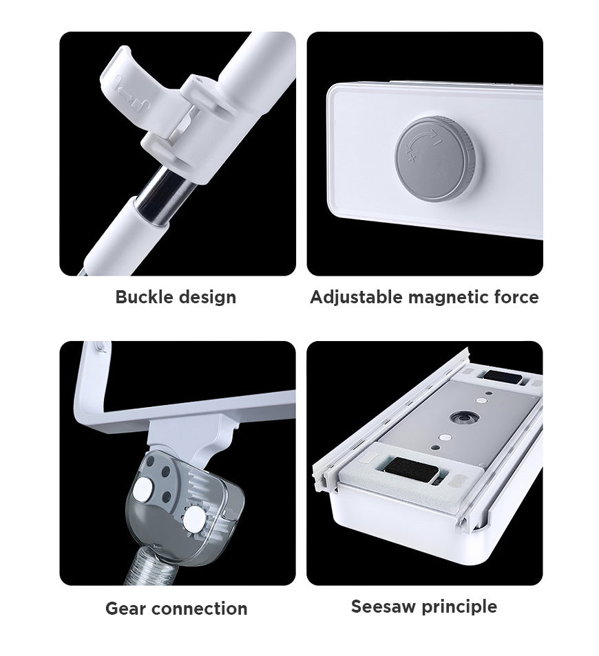 BlushBite® Rectangle Double-Sided Magnetic Telescopic Rod Window Cleaner