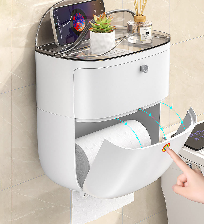 BlushBite®Punch Free Multifunction Waterproof Wall Mounted Tissue Box z120