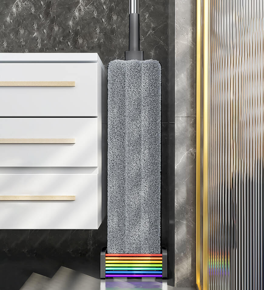 BlushBite® Hands Free Rainbow Flat Mop With Stainless Steel Handle Z151