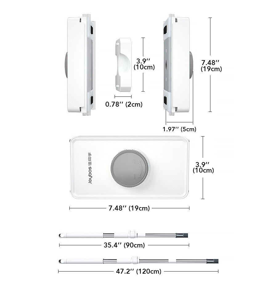 BlushBite® Rectangle Double-Sided Magnetic Telescopic Rod Window Cleaner