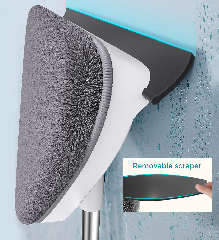 BlushBite® 65 Inches Rotating Triangle Wall Mop Cleaner With Window Squeegee Z20