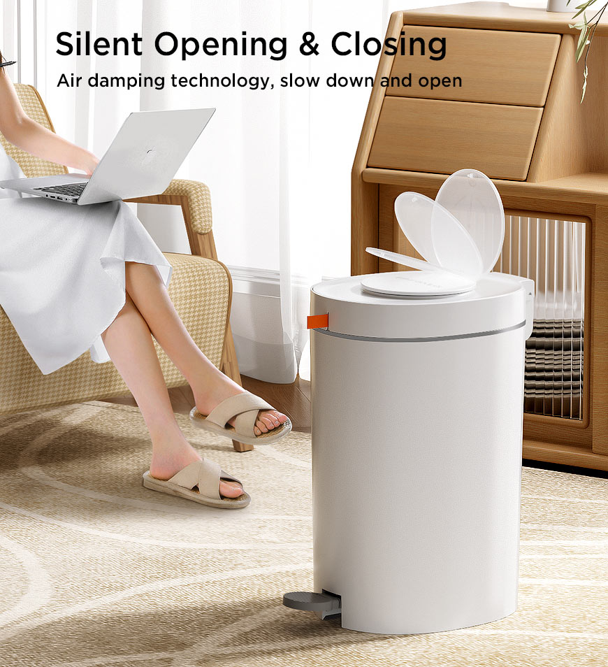 BlushBite® Drawstring Packaging With Hand-Pedal Opening Trash Can