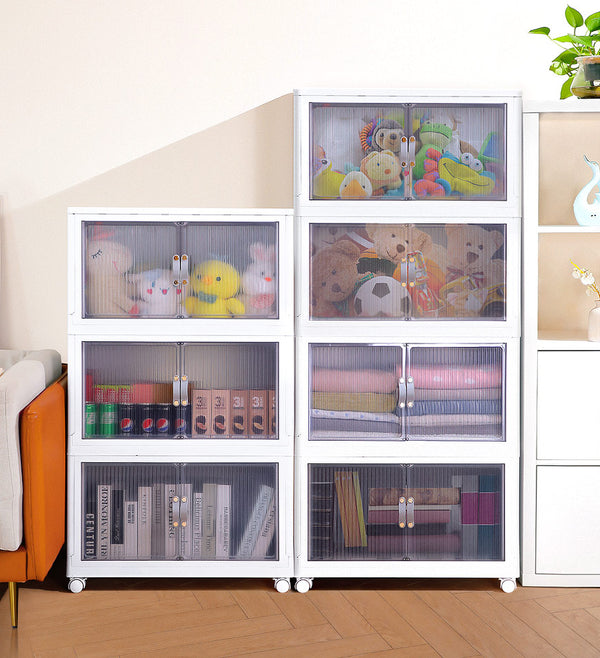 BlushBite® Large-Capacity Folding Storage Bins With Lids and Wheels