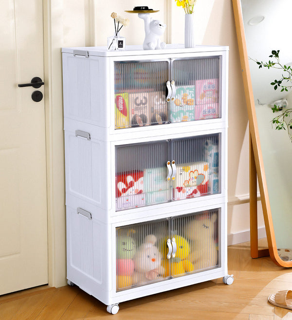 BlushBite® Large-Capacity Folding Storage Bins With Lids and Wheels