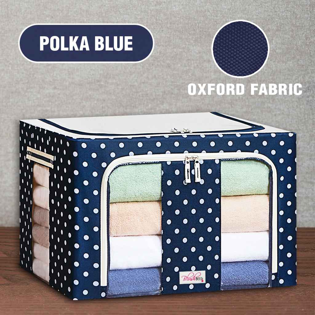 BlushBees® Boîtes de rangement pliables en tissu Oxford pour vêtements/édredons/linge avec supports en métal